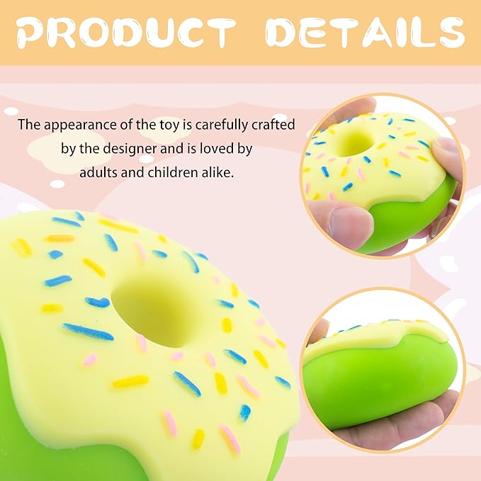 2PCS Rainbow Donut Squishy Toy, Stress Relief, Fun, and Cute Plaything Perfect for Birthday Gift and Decoration, Soft Squishy Party Favors for Kids Stress Relief Christmas Stocking Stuffers