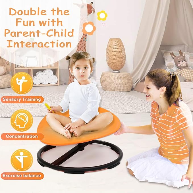 Kids Sensory Swivel Chair,Autism Sensory Spinning Chair for Kids,Sensory Spinning Toy Chair,Kids Coordination Sensory Swivel Products for Ages 3 Years and UP,Training Body Coordination