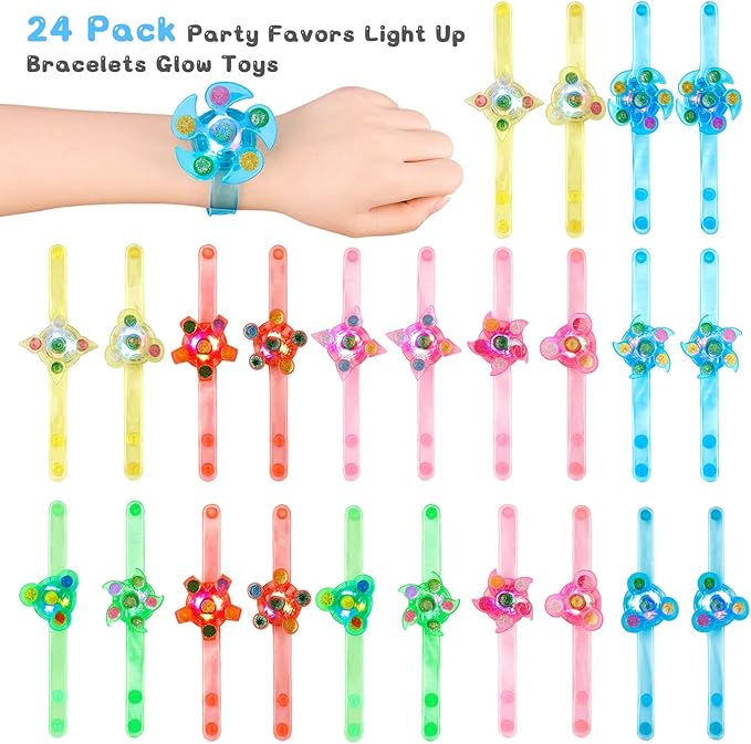 24Pcs Glow in The Dark Party Favors for Kids 8-12, Halloween Gifts LED Light Up Toys Neon Party Favors for Encanto Cocomelon Birthday Christmas Goodie Bag Stuffers