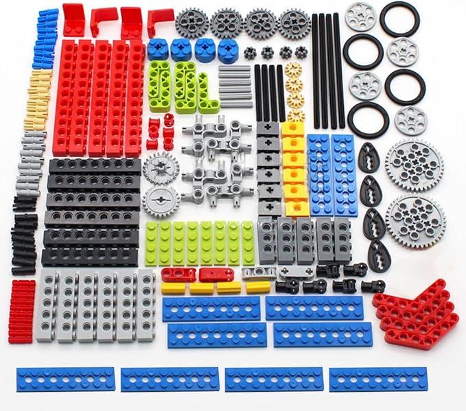 182PCS Gear and Axle Set for Technic Parts Compatible with Major Brand Technic Parts, DIY Gears Assortment Pack(Liftarm, Pins, Axles, Connectors) for Technic Building Blocks Set