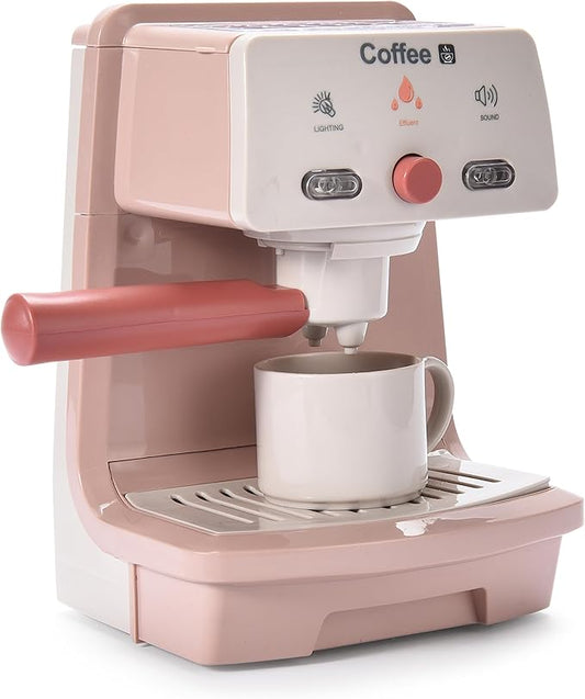 Kidzlane Kids Coffee Maker Playset - Toy Espresso Machine - Play Toy Coffee Maker and Pretend Coffee Set with Realistic Action, Light and Sound - Kids Coffee Play Real Set