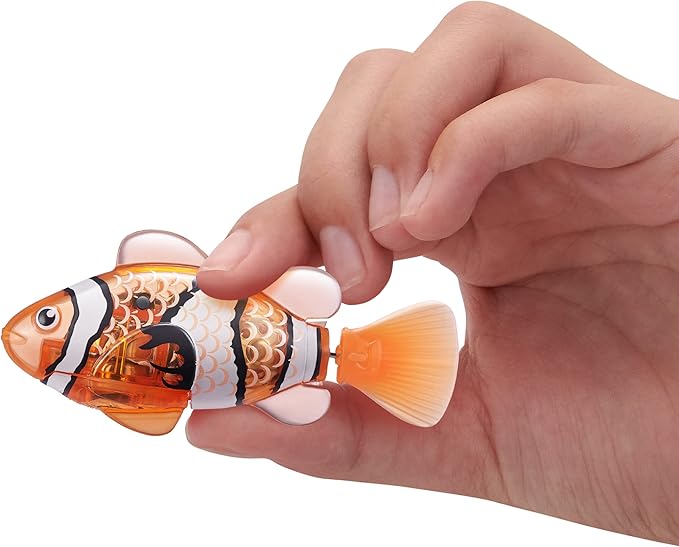 Robo Alive Robo Fish Robotic Swimming Fish (Teal + Orange) by ZURU Water Activated, Changes Color, Comes with Batteries, Amazon Exclusive (2 Pack) Series 3