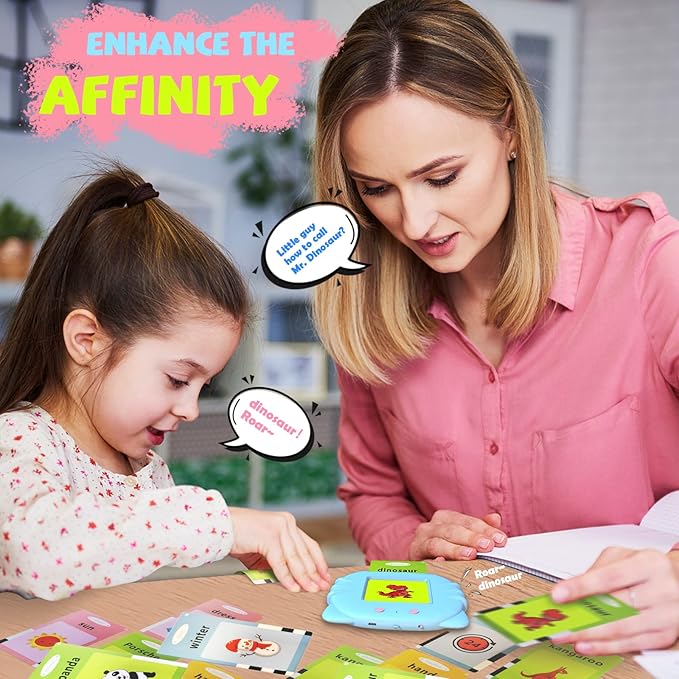 ABC Learning Toys for Toddlers 1-6, Pocket Speech Therapy Toys for Autistic Children, Talking Flash Cards 384 Sight Words, Montessori Sensory Educational Gifts for Boys Girls(Blue)