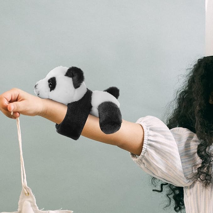 1PC Animal Slap Bracelet, Stuffed Animal Panda Snap Bracelet, Jungle Themed Slap Bracelet, Animal Plush Toys Party Favors for Kids Boys Girls…