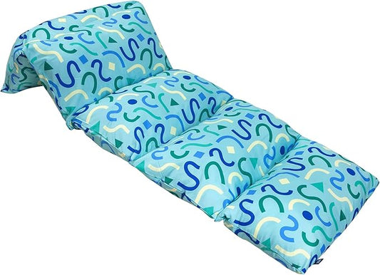 Wildkin Kids Microfiber Floor Lounger – Travel-Friendly, Sleepovers, Pillow Not Included - Confetti Blue
