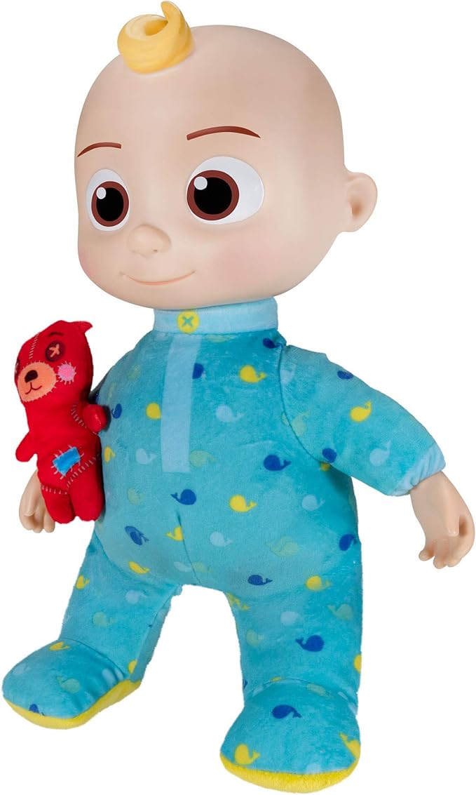 CoComelon Musical JJ Plush Doll - Press Tummy to Sing Bedtime Song Clips - Includes Feature and Small Pillow Plush Teddy Bears
