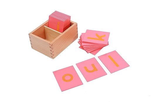 Adena Montessori Lower and Capital Case Sandpaper Letters,Early Child Development Learning Material,ABC Alphabet Preschool Toy Baby English Letters Language Teaching,Montessori Flash Cards for Kids