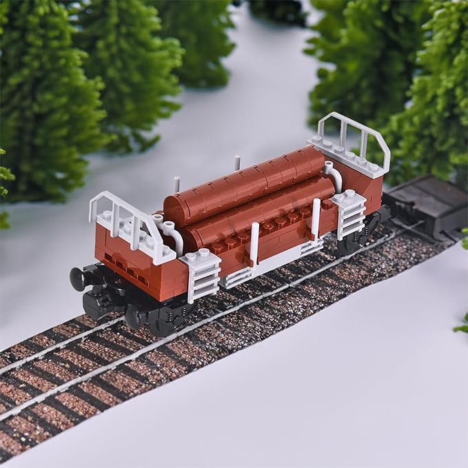 6IN1 City Freight Train Car Building Set, DIY Toys for Teens and Adults, Compatible with Lego 630 Building Accessory (Vintage Cart)