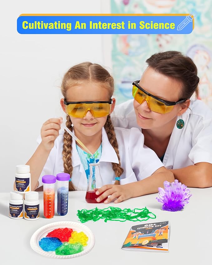 60+ Science Experiment Kit for Kids Ages 5-6-7-8, STEM Learning and Educational Toys, First Science Kit for Boys Girl Birthday Gifts