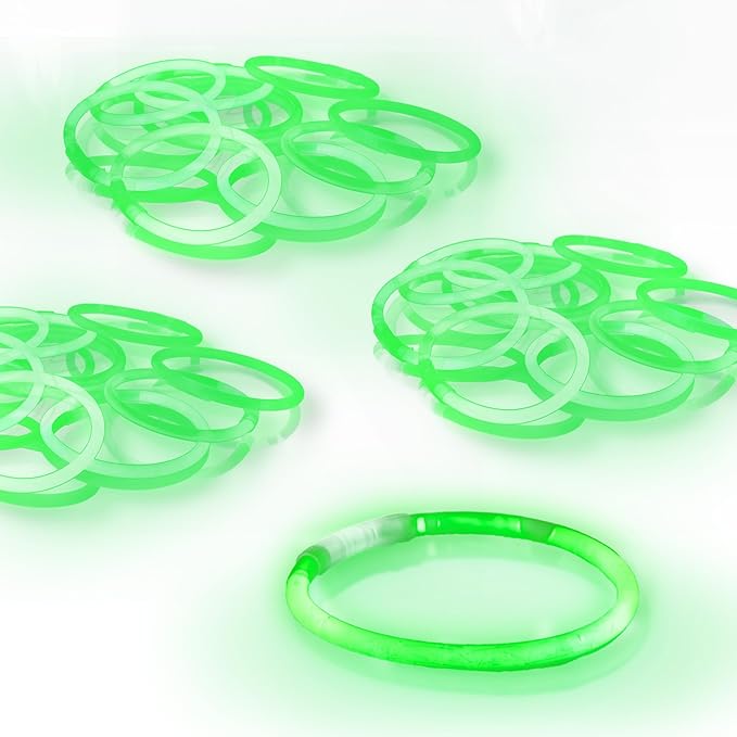 8" Glow Stick Bracelets - Bulk 50 Pack (Green)
