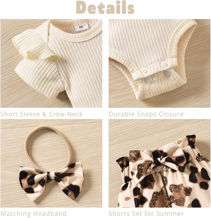 Aalizzwell Baby Girls Ribbed Bodysuit Bloomer Shorts Outfits Summer Clothes