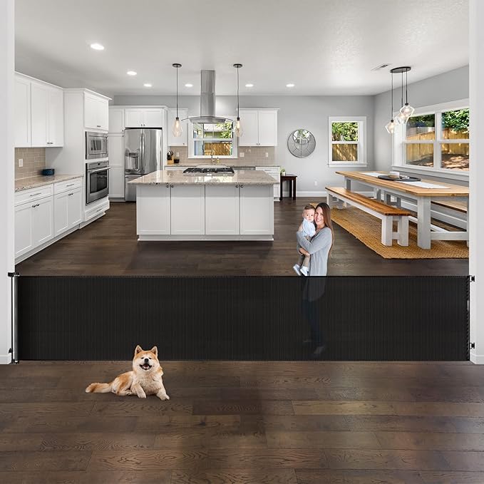 168 Inch Retractable Dog Gates for The House Extra Wide Baby Gates Extra Wide Dog Gate for The House Extra Long Baby Gates Indoor Extra Long Pet Gate Extra Wide Outdoor Gate Extra Wide Indoor Gate