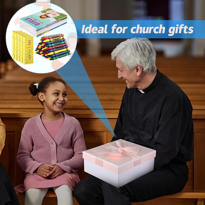 48 Set Bulk Bible Coloring Books with Crayons for Kids Chrismas Verse Religious Drawing Books Bulk Christian Story Activity Supplies, DIY Sunday School Crafts, Bible Party Favors Gifts