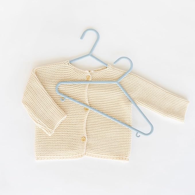 3 Sprouts Wheat Straw Plastic Hangers - 30-Pack Eco-Conscious Toddler Hangers for Child & Baby Clothes, Coats - Kid Closet Hangers Ideal for Small Girls, Boys, Children & Kids - Speckled Blue