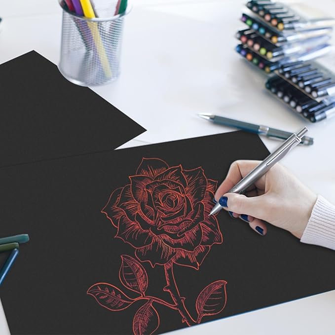 5" x 7" Black Cardstock, 300 Pack Black Thick Paper Cardstock Blank Black Cards Stock for Invitations, Greeting Cards Making, Postcards, Photos, 250GSM Thick Paper