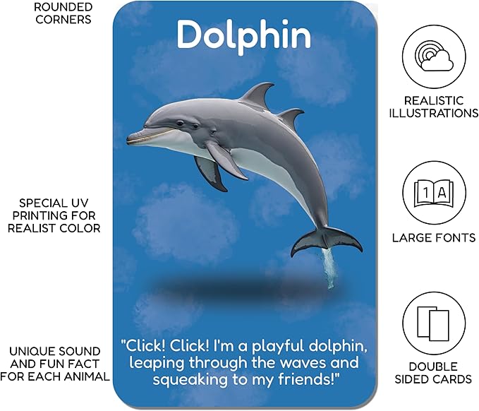 Smart Scribbles Thick Flash Cards for Toddlers - First 100 Animals, Montessori Learning Toys & Educational Games, Ages 18 Months-99 Years, Home Schooling, Travel & Speech Therapy Toys