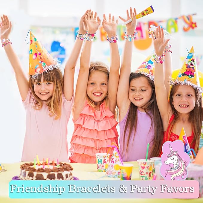 20 Psc Girls Bracelets Kids Party Favors Birthday Goodie Bag Fillers Pinata Stuffers Classroom Prize Exchange Gifts, Princess Play Jewelry Cute Animals Wooden Beads Friendship Bracelets Gifts
