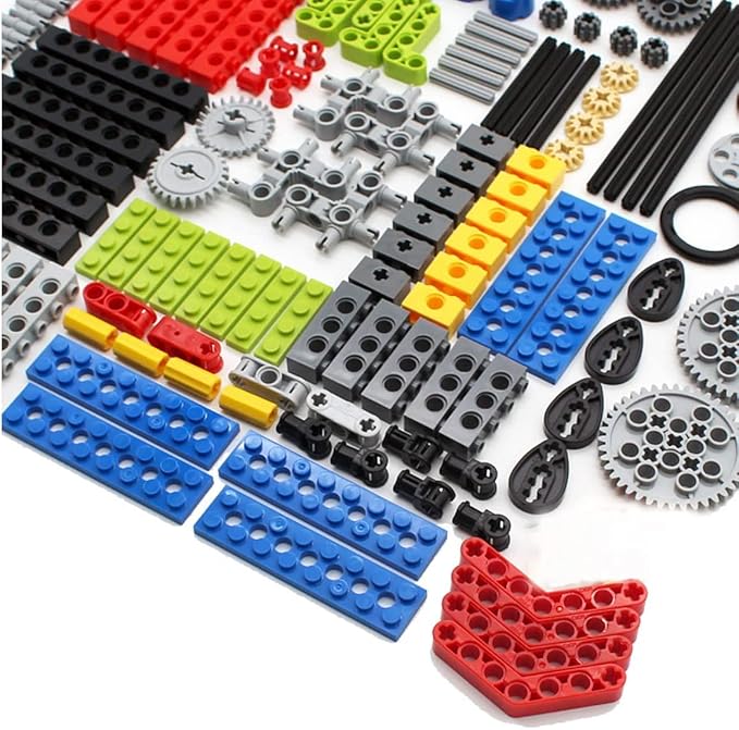 182PCS Gear and Axle Set for Technic Parts Compatible with Major Brand Technic Parts, DIY Gears Assortment Pack(Liftarm, Pins, Axles, Connectors) for Technic Building Blocks Set