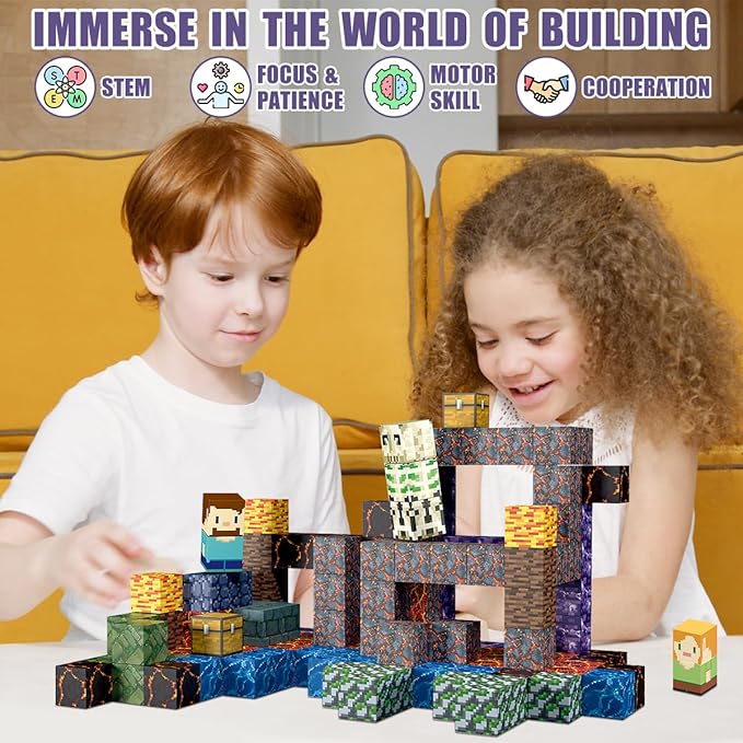 213 PCS Magnetic Blocks Building Toys Set Sword Kids Building Blocks for Toddler Boys Girls 3+, STEM Sensory Magnetic Cubes Christmas Birthday Present Construction Building Toys