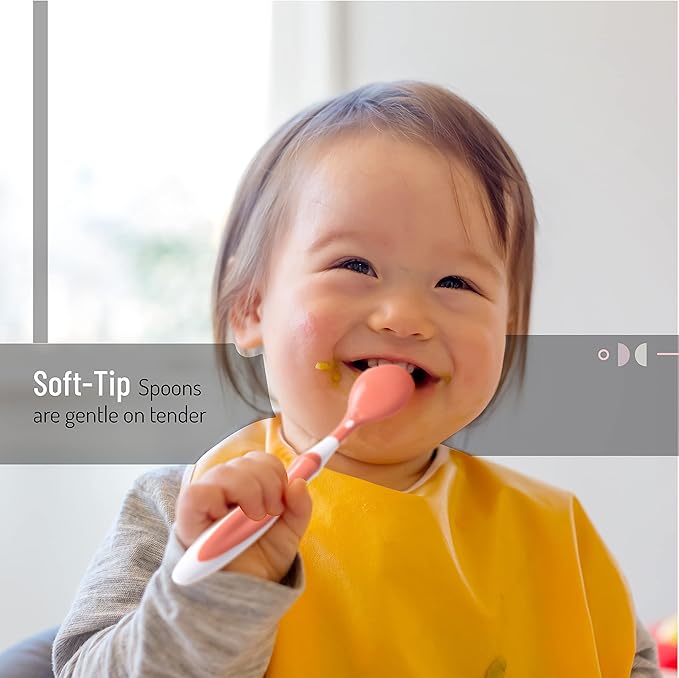 Mr. Pen- Baby Spoons, 6 Pack, Soft-Tip Silicone Baby Spoon, Silicone Spoons Baby, Spoon for Baby, Baby Spoons First Stage, Infant Feeding Spoons, Baby Food Spoons, Baby Feeding Spoon, Toddler Spoon