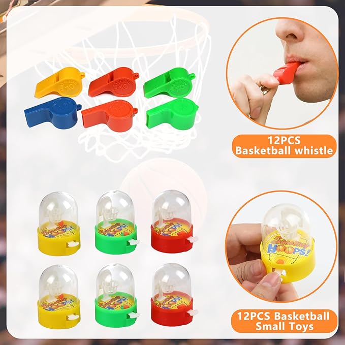 166PCS Basketball Party Favors with Cups Straw Tattoos Sticker Keychain Bracelet Whistle Basketball Toys & Goodie Bags for Birthday Party Supplies, Classroom Treasure Prizes, Basketball Team Gifts