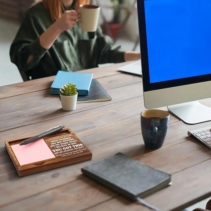 Appreciation Sticky Note Holder, Inspirational Thank You Appreciation Quote Gifts for Leader Boss Women Mentor Coach Manager Employee Coworker Self-Stick Note Pad Holders ZSS19