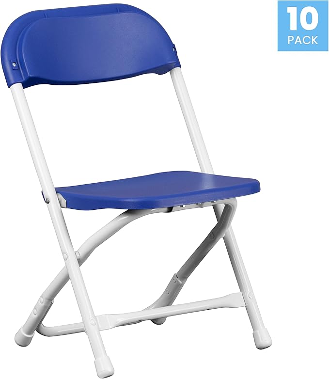 Flash Furniture Timmy 10 Pack Kids Blue Plastic Folding Chair