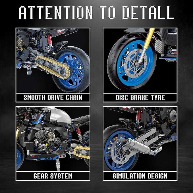 1:8 Motorcycle Building Set for Adults, Building Blocks for Adults, Collectible Toy for 14 15 16+ Years Old Boys, Teenage Boys Gifts on Birthday(579PCS)