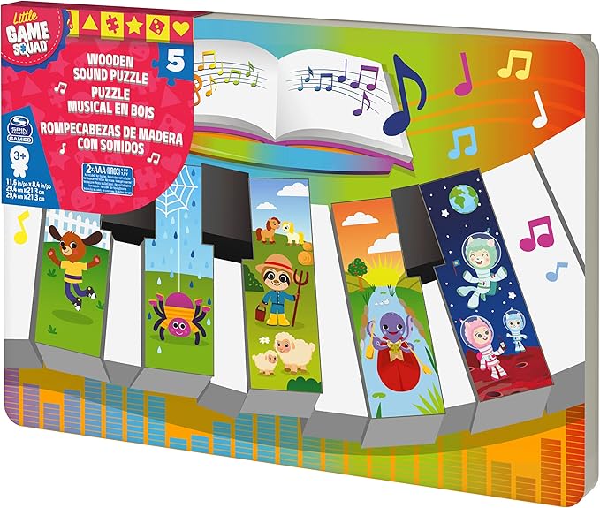 Spin Master Piano Notes Wood Sound Puzzle, for Families and Kids Ages 3 and up