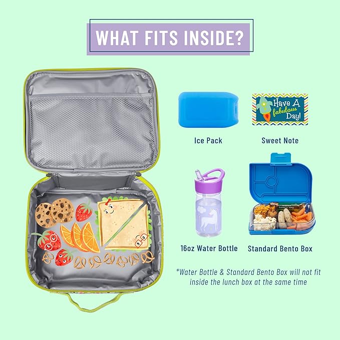 Wildkin Kids Insulated Lunch Box Bag for Boys & Girls, Reusable Kids Lunch Box is Perfect for Early Elementary Daycare School Travel, Ideal for Hot or Cold Snacks & Bento Boxes (Spring Bloom)