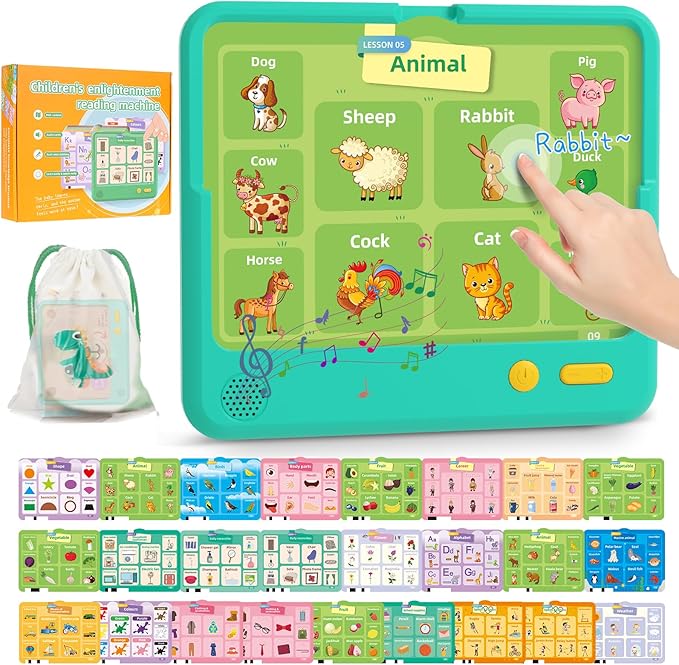 500 Words Talking Flash Cards Sound Book for Toddlers 1-3, Montessori Learning Toys for Kids 3 4 5 6 Year Old, Speech Therapy Sensory Toys for Autism Children, Christmas Birthday Gifts for Boys Girls