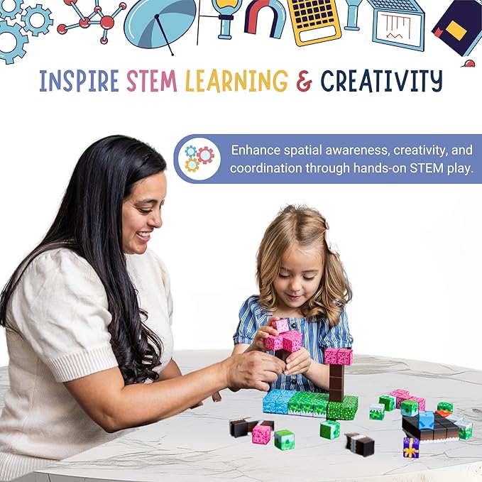 64 PCS Magnetic Blocks for Kids - STEM Montessori Sensory Toys for Toddlers Kids Boys Girls Ages 3 4 5 6 7 8 (Multicolor) - Magnetic Building Blocks Toys