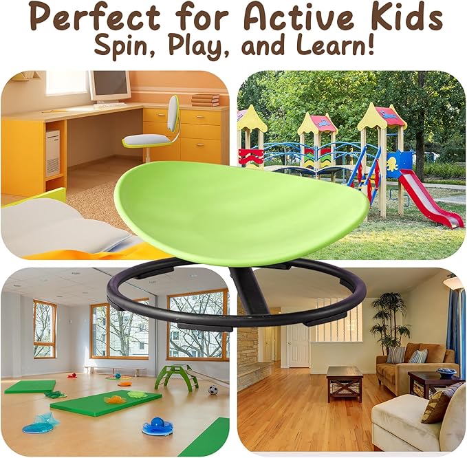 Kids Sensory Chair for Autism Kids Swivel Chair, Sensory Spin Chair Seat Improve Physical Coordination Wobble Chair for Kids Sit and Spin Relief of Motion Sickness