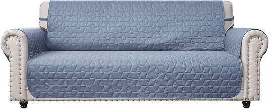 Ameritex Couch Sofa Slipcover 100% Waterproof Nonslip Quilted Furniture Protector Slipcover for Dogs, Children, Pets Sofa Slipcover Machine Washable (Stone Blue, 68'')