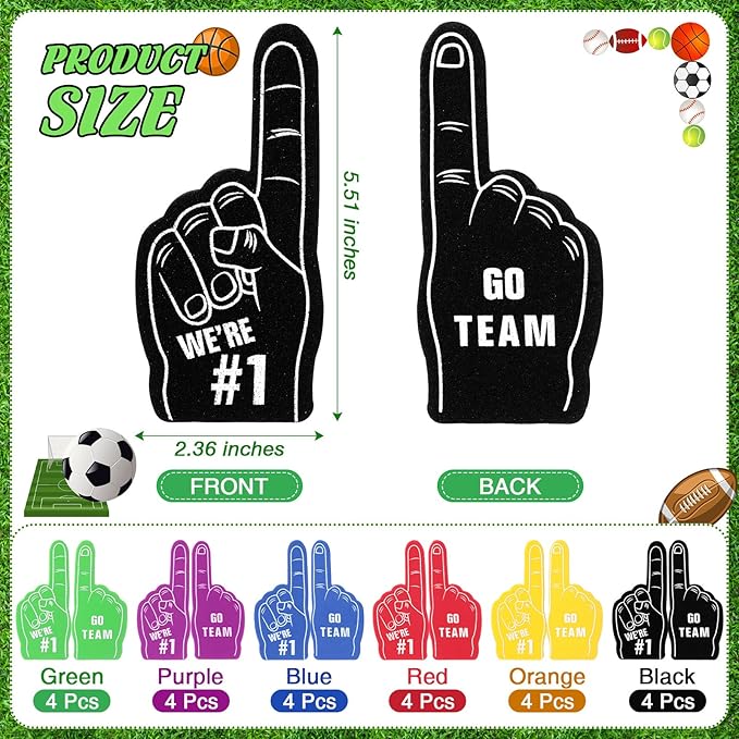 Aoriher 120 Pcs Sport Balls Party Favors Set Serve 24, Basketball Football Soccer Goodie Foam Finger Mini Stress Ball Slap Bracelet Charm Bracelet Stamp for Kids Party Supplies (Sports Ball)