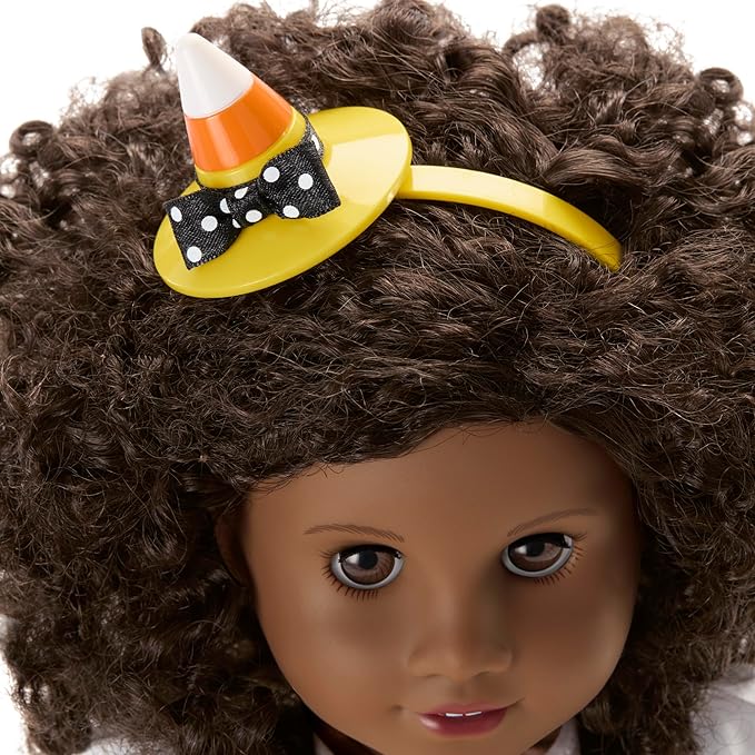 American Girl Trick-or-Treat Candy Halloween Costume for 18 inch Doll Clothes with Polka-dot Leggings, 4 pcs, Ages 6+