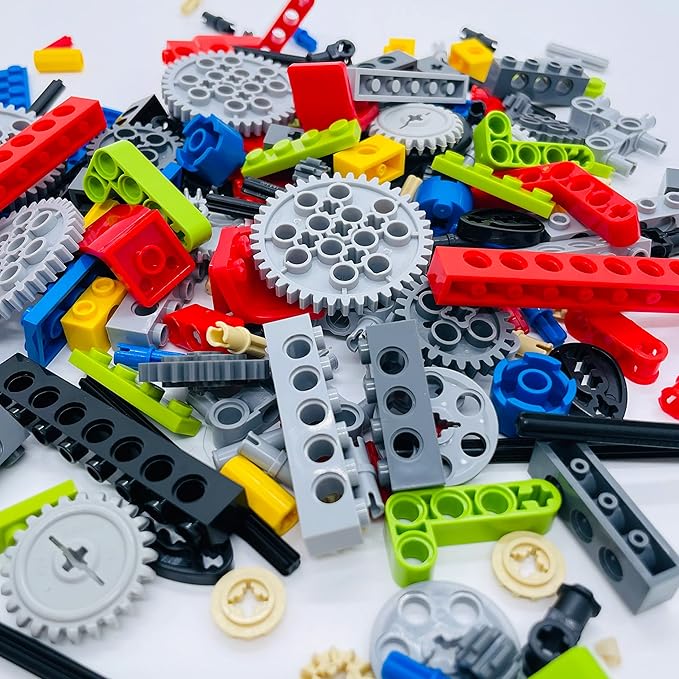 202 Pcs Building Blocks Parts Gear Chain Wheels Connectors Axle, Liftarm, Pins Accessories Brick Sets Toys Tight Fit with Major Brands…