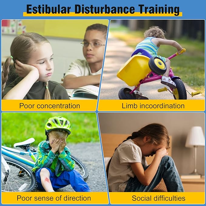 Kids Sensory Swivel Chair, Autism Spinning Chair for Kids Sensory, Sensory Toy Chair, Training Body Coordination, No Assembly Required (Red)