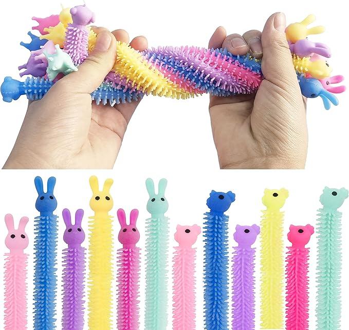 24 Pack Easter Stretchy Strings Sensory Toys Pack with Rabbit Chick,Great for Kids Students Stress Relief Easter Basket Stuffers (Easter)