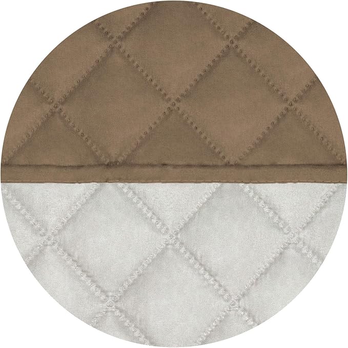 PureFit Reversible Quilted Sofa Cover, Water Resistant Slipcover Furniture Protector, Washable Couch Cover with Non Slip and Elastic Straps for Kids, Dogs, Pets (Oversized Loveseat, Camel/Ivory)