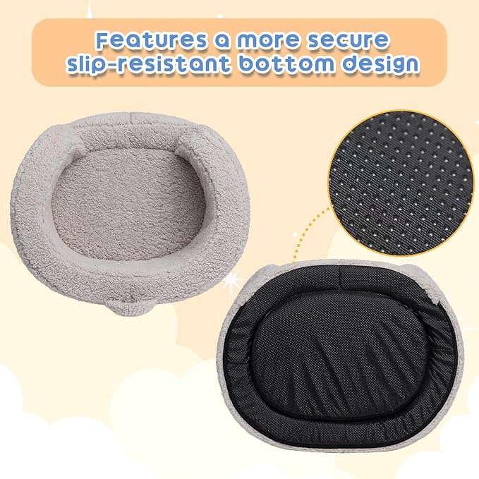 ALIMORDEN Snug-Arch Toddler Couch, Comfy Foam Baby Chair, Ergonomic Toddler Chair with a Snug Embrace Design for Boys and Girls, Light Grey