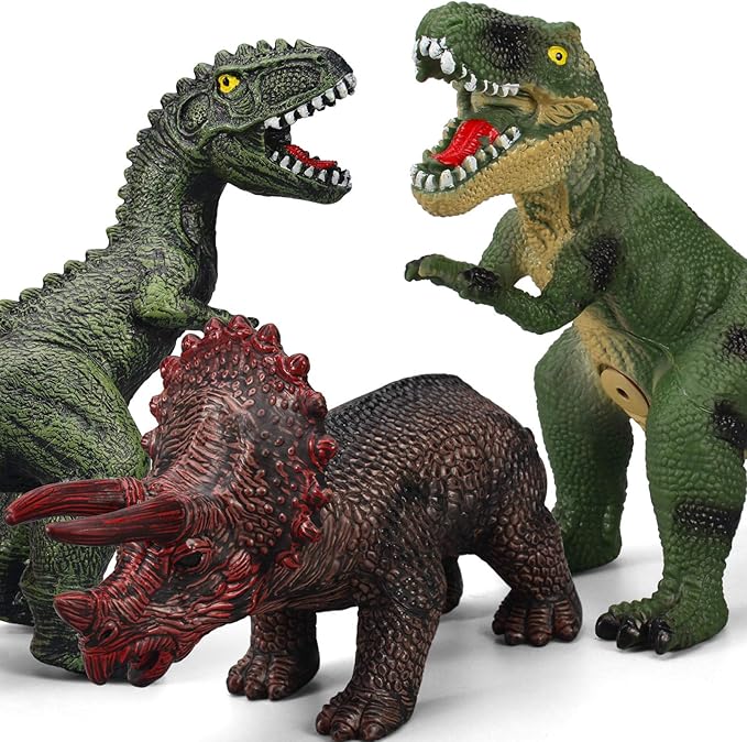 6 Piece Jumbo Dinosaur Toys for Kids and Toddlers, Dinosaur Toys for Kids 3-5, Large Soft Dinosaur Toys for Dinosaur Lovers - Perfect Dinosaur Party Favors, Birthday Gifts