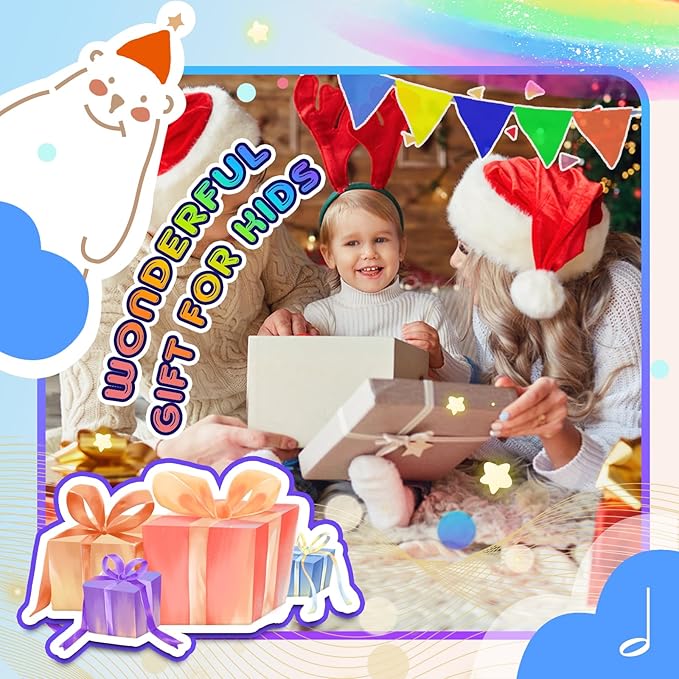 LOOIKOOS Kids Drum Set for Toddlers 1-3, All in One Montessori Musical Instruments -Wooden Percussion Educational Preschool Music Toys for Baby 12-18 Months