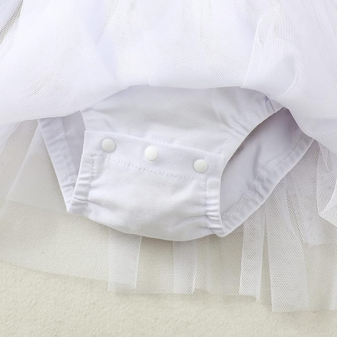 Baby Girl Ruffle Sleeve Romper Dress Outfit Newborn Princess Tulle Dresses Infant Jumpsuit Tutu Skirt Set Clothes