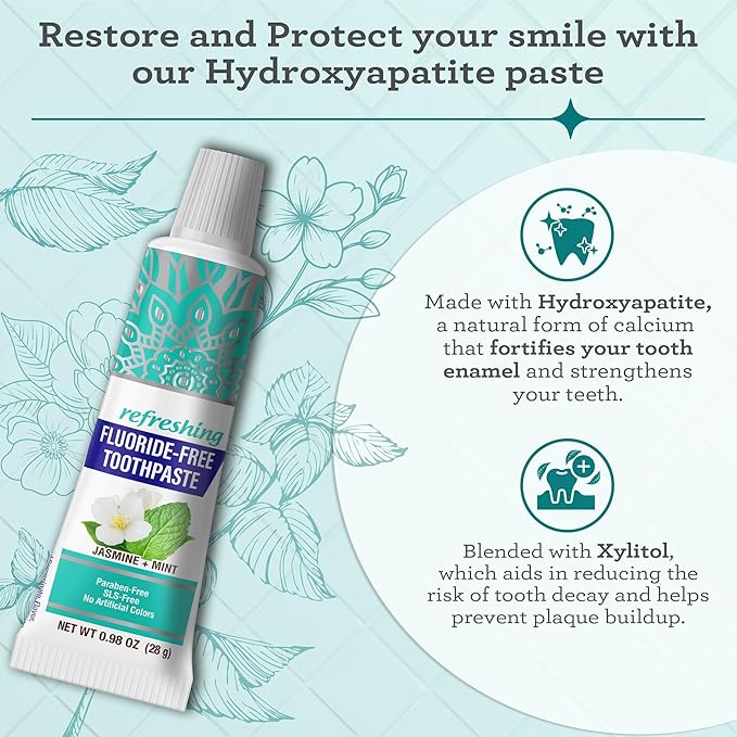 GuruNanda Folding Toothbrush with Built-in Cover & Toothpaste with Hydroxyapatite, Perfect for Travel, Compact & Portable, On-The-go - Soft Bristles & Ergonomic Handle, for Adults & Kids (1 Count)