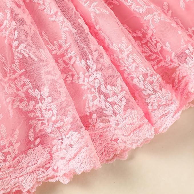 Baby Girl Dress Ruffle Sleeve Toddler Girl Dresses Infant Girls Long Sleeve Fall Winter Clothes Flower Tulle Dress