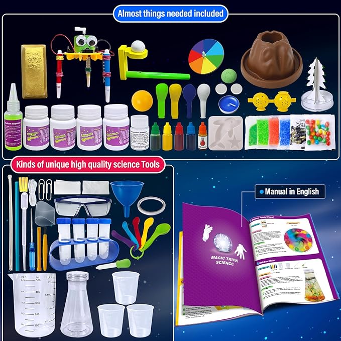 150 Experiments Science Kits for Kids, Chemistry Set, S.T.E.M Projects Scientific Toys Birthday Gifts Idea for Boys Girls Educational Scientist Kit