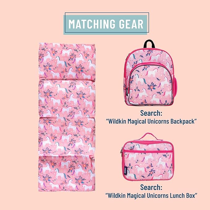 Wildkin Kids Floor Lounger: Ideal for Boys and Girls, Travel-Friendly, Perfect for Sleepovers - Pillow Lounger for Kids, Requires Standard Size Pillows Not Included (Magical Unicorns)