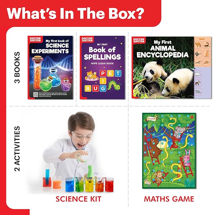 Doctor Jupiter Ultimate Gift Set for Girls| Set of Girl’s First Science Kit, Little Genius Kit for 4-6 Year Olds| Girl Christmas, Birthday Gifts| STEM Learning & Education Toys for Kids Ages 4,5,6