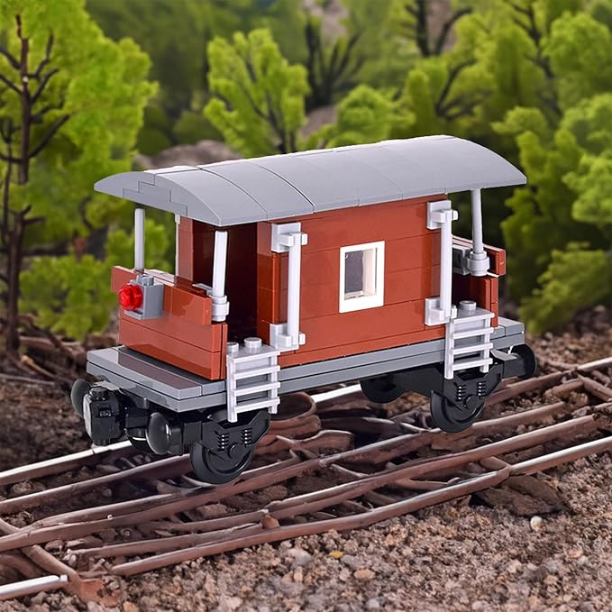 6IN1 City Freight Train Car Building Set, DIY Toys for Teens and Adults, Compatible with Lego 630 Building Accessory (Vintage Cart)